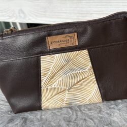 Kosmetiktasche braun/senf